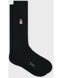 Paul Smith - Cotton-Blend Embroidered 'Signature Stripe' Socks - Lyst