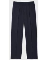 Paul Smith - Dark Two-Ply Hopsack Wool Elasticated-Waist Trousers - Lyst