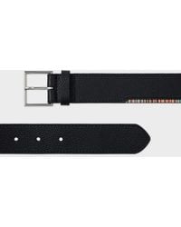 Paul Smith - Leather Belt With 'Signature Stripe' Edge - Lyst