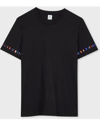 Paul Smith - ' 'Swirl' Stripe Sleeve Embroidered T-Shirt - Lyst