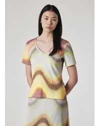 Paul Smith - 'Gradient Wave' V-Neck T-Shirt - Lyst