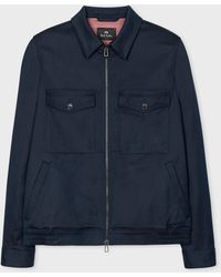 PS by Paul Smith - Navy Cotton-blend Blouson Jacket Blue - Lyst