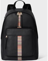 Paul Smith - Leather 'Signature Stripe' Trim Backpack - Lyst