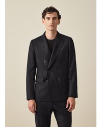 Paul Smith - Charcoal Wool-Cashmere Flannel Double-Breasted Blazer - Lyst