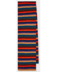 Paul Smith - Colour Block Stripe Lambswool Scarf - Lyst