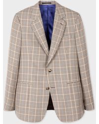 Paul Smith - Tailored-fit Ecru Check Wool-silk Buggy Lined Blazer Pink - Lyst