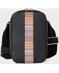 Paul Smith - Leather 'Signature Stripe' Trim Flight Bag - Lyst