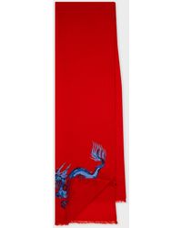 Paul Smith - Red Wool 'year Of The Dragon' Scarf - Lyst
