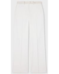 Paul Smith - Ivory Wool-Blend Wide-Leg Trousers - Lyst
