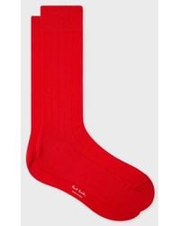 Paul Smith - Ribbed Cotton-Blend Socks - Lyst