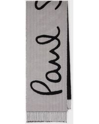 Paul Smith - And Herringbone Logo Scarf - Lyst