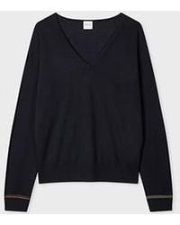 Paul Smith - Merino Wool V Neck Sweater - Lyst