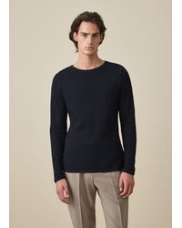 Paul Smith - Cotton-Linen Ribbed Longsleeve T-Shirt - Lyst
