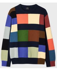 Paul Smith - Multicolour Patchwork Cotton Sweater - Lyst