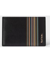 Paul Smith - Leather 'Signature Stripe Block' Credit Card Holder - Lyst