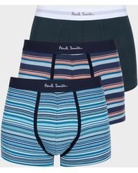 Paul Smith - Organic-Cotton Mix Stripe Boxer Briefs Three Pack - Lyst