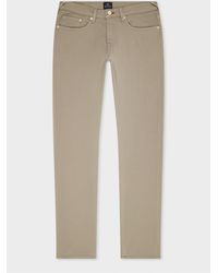 Paul Smith - Tapered-Fit Stone Garment-Dyed Organic Cotton-Stretch Jeans - Lyst