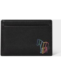 PS by Paul Smith - Black Leather 'broad Stripe Zebra' Card Holder - Lyst