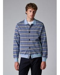 Paul Smith - Cotton-Blend Textured Stripe Cardigan - Lyst