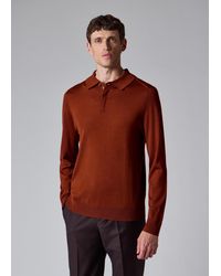 Paul Smith - Rust Washable Merino Wool Polo Shirt - Lyst