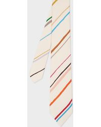 Paul Smith - Ecru Diagonal 'Painted Stripe' Tie - Lyst