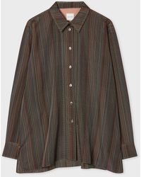 Paul Smith - 'Signature Stripe' Micro Check Silk Shirt - Lyst