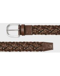 Paul Smith - Dark Leather Mixed Weave Belt - Lyst