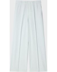 Paul Smith - Wide-Leg Pinstripe Linen-Blend Trousers - Lyst
