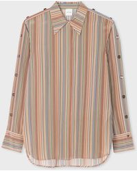 Paul Smith - Silk 'signature Stripe' Button Shirt Multicolour - Lyst