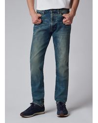 Paul Smith - Slim Tapered-Fit Antique-Wash Crosshatch-Stretch Jeans - Lyst