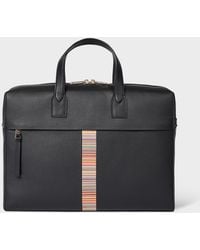 Paul Smith - Leather 'Signature Stripe' Trim Double-Zip Folio - Lyst