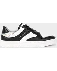 PS by Paul Smith - Black And White Leather 'liston' Trainers - Lyst