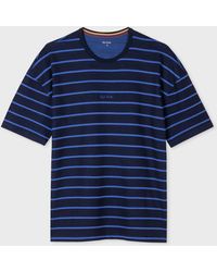 Paul Smith - Navy Cotton-modal Stripe Lounge T-shirt Blue - Lyst