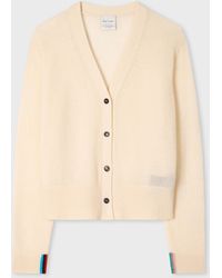 Paul Smith - Cream Cashmere 'Signature Stripe' Cardigan - Lyst