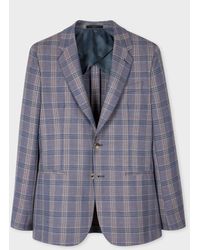Paul Smith - Slim-fit Blue Wool Check Two-button Blazer - Lyst