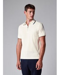 Paul Smith - Cotton 'Signature Stripe' Trim Zip Polo Shirt - Lyst
