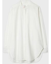 Paul Smith - Ecru Grandad Collar Oversized Shirt - Lyst