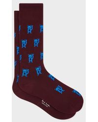 Paul Smith - Burgundy 'Cat' Socks - Lyst