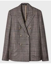 Paul Smith - Check Double Breasted Blazer - Lyst