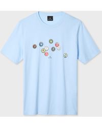 Paul Smith - Sky 'Bottle Tops' Print T-Shirt - Lyst