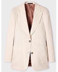 Paul Smith - Ivory Linen-Wool Blend Patch Pocket Blazer - Lyst