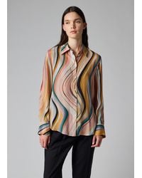 Paul Smith - Silk-Blend 'Dusky Swirl' Print Shirt - Lyst