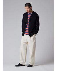 Paul Smith - Contrast-Collar Merino Wool Cardigan - Lyst