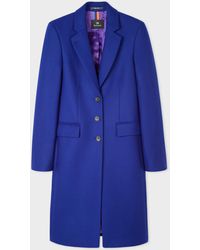 Paul Smith Indigo Three-button Wool-blend Epsom Coat - Blue