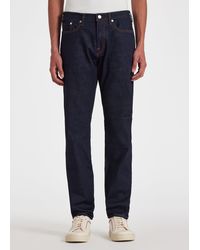 PS by Paul Smith - Tapered-fit Indigo-rinse 'crosshatch Stretch' Jeans Blue - Lyst