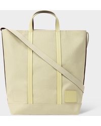 Paul Smith - Beige Canvas Reversible Tote Bag With Shoulder Strap Green - Lyst