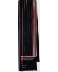 Paul Smith - Navy Wool-silk 'signature Stripe' Scarf - Lyst
