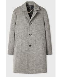Paul Smith - Tumbled Herringbone Wool-Blend Overcoat - Lyst