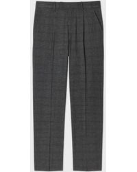 Paul Smith - Textured-Cotton Check Pleated Trousers - Lyst