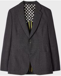 Paul Smith - Charcoal Pinstripe Wool Patch-Pocket Blazer - Lyst